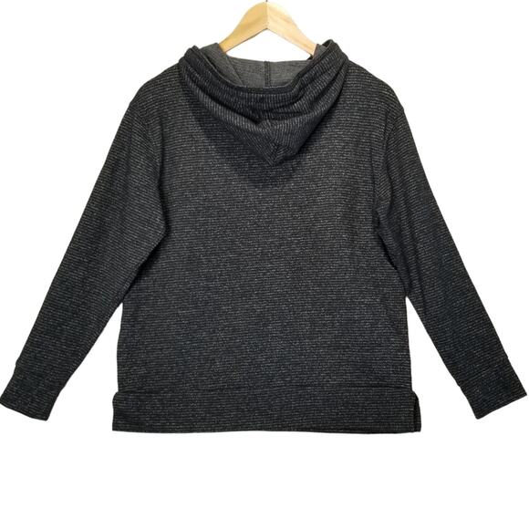 Champion Sweatshirt Womens Medium Gray Black Elite Funnel Neck Pullover Hoodie - Picture 2 of 7